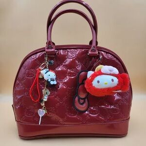 Hello Kitty Red Embossed Shoulder Bag